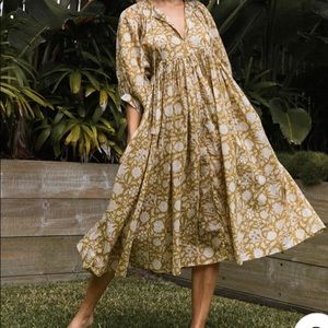 Daughters of India - Kyra Midi Dress ~ Golden. New with tags